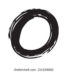 Vector grunge circle, grunge round shape, grunge banner circle brush stroke with black color isolated on white background, Vector Illustration

