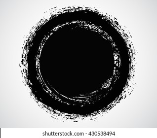Vector grunge circle. Grunge round shape.