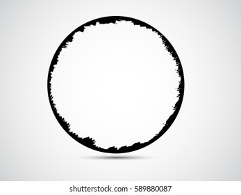 Vector grunge circle. Grunge round shape.