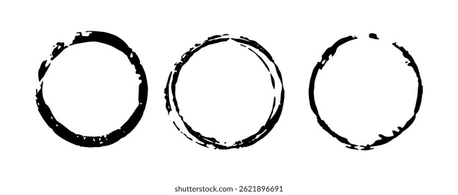 Vector Grunge Circle Texture on Black Colour