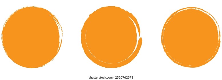 Vetor grunge círculo versão 1 com estilo simples, forma redonda grunge, grunge banner - cor círculo pincelada traçado de pincel com cor preta isolada em fundo branco, Ilustração de vetor eps 10