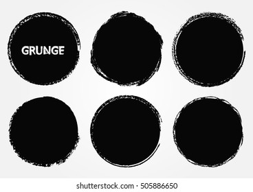Vector grunge circles. Grunge round shapes.