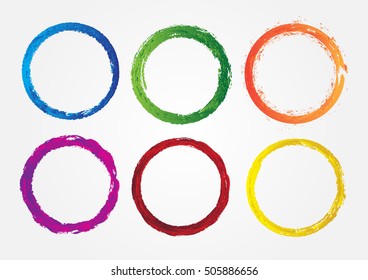 Vector grunge circles. Grunge round shapes.