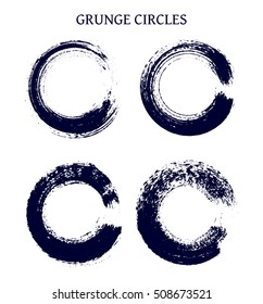 Vector grunge circles. Grunge round shapes.