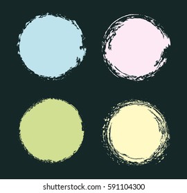 Vector grunge circles. Grunge round shapes.