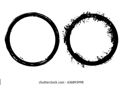 Vector grunge circles.Distress round shapes.