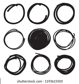 Vector grunge circles.Grunge round shapes.