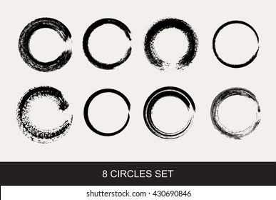 Vector grunge circles.Grunge round shapes.