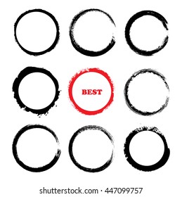 Vector grunge circles.Grunge round shapes.