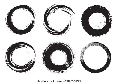 Vector grunge circles.Grunge round shapes.