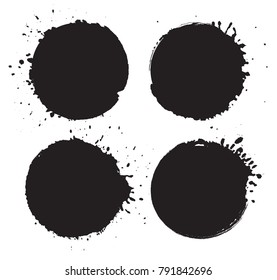 Vector grunge circles.Grunge round shapes.