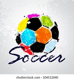 Vector Grunge Color Full Soccer Ball