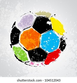 Vector Grunge Color Full Soccer Ball