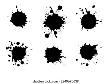 Vector grunge color splatter set. paint splash set . liquid stains. illustration vector design