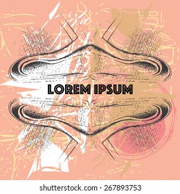 Vector grunge colorful background with text, design elements, eps 8