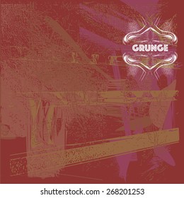 Vector grunge colorful background with text, design elements, eps 8