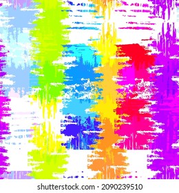 Vector grunge colorful paintbrush seamless pattern with hand drawn texture spray spots. Artistic illustration for fabric design, wallpaper, decorative paper, web design, background, postcards.