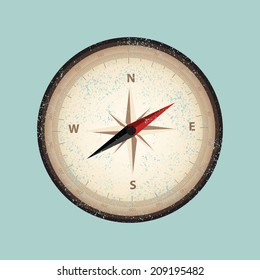 Vector grunge compass flat icon 