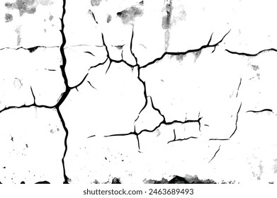 Vector grunge cracked texture background. grunge design crack texture background. Cracks overlay textured. Distressed black texture. Cracks. 