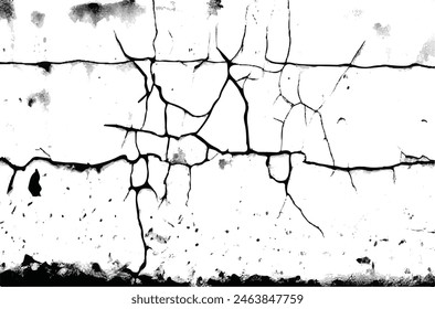 Vector grunge cracked texture background. grunge design crack texture background. Cracks overlay textured. Distressed black texture. Cracks. 