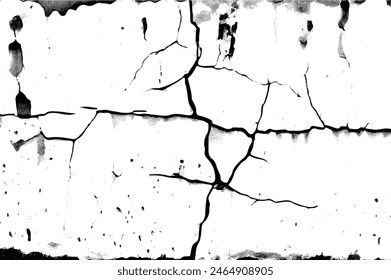 Vector grunge cracked texture background. grunge design crack texture background. Cracks overlay textured. Distressed black texture. Cracks. 