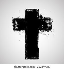 Vector Grunge Cross.