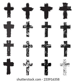 Vector Grunge Crosses Collection . 