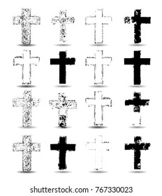 Vector Grunge Crosses Collection .
