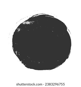 Vector grunge el círculo gris oscuro con estilo sencillo, forma redondeada gruesa, pancarta gruesa.  Curso de pincel de círculo de color con color gris aislado en el fondo blanco para el diseño del sitio web, aplicación, interfaz de usuario.  EPS10.