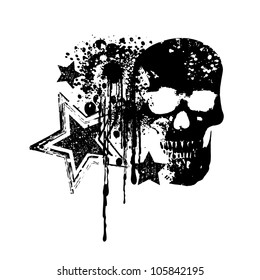 Vector Grunge Dark Skull Background