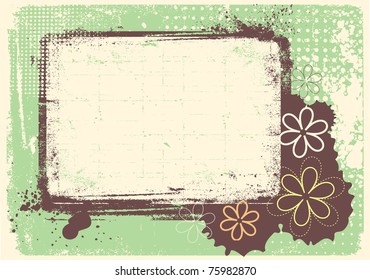 Vector grunge decoration .Floral background for text