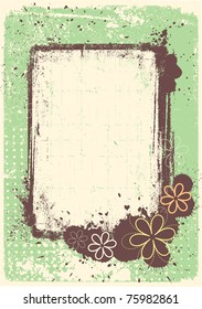 Vector grunge decoration Floral frame background for celebrate