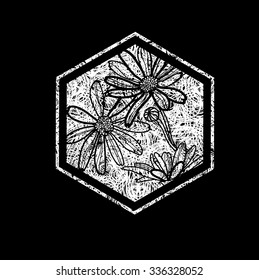 Vector grunge design element for organic natural logo