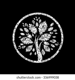 Vector grunge design element for organic natural logo