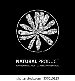 Vector grunge design element for organic natural logo