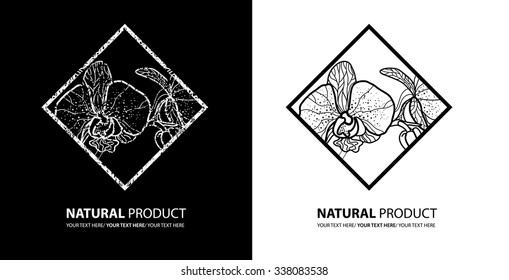 Vector grunge design element for organic natural logo