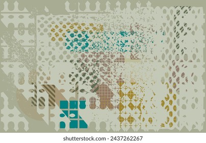 Vector grunge design elements background with lines, holes and shapes - Abstract textures and patterns templates