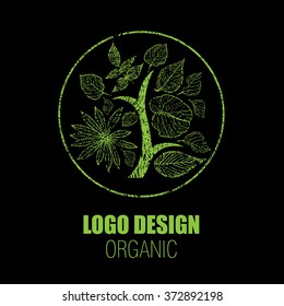 Vector grunge design elements for organic natural logos