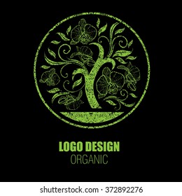 Vector grunge design elements for organic natural logos