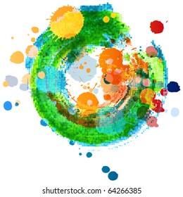 vector grunge design elements - watercolor paint
