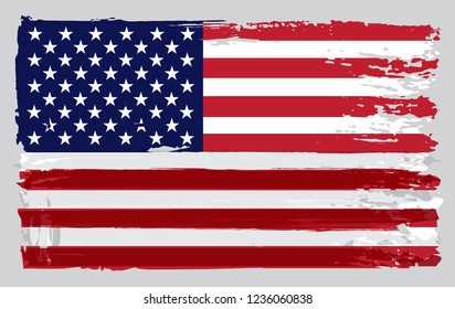 Vector grunge dirty American flag