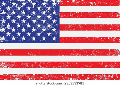 Vector grunge dirty american flag background.