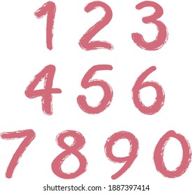 Vector grunge dirty numbers set.