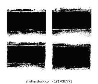 Vector grunge distressed black banners.