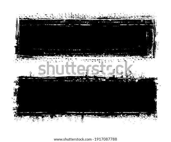 Vector Grunge Distressed Black Banners Stock Vector Royalty Free