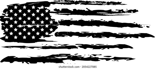 Vector of the grunge distressed usa flag