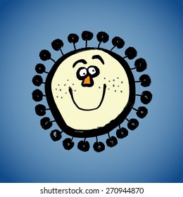 Vector: Grunge drawing sun with brushwork