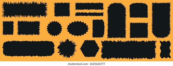 Vector Grunge Elements: Hand-Drawn Scribbles, Emphasis Lines, Crosses, and Hatches