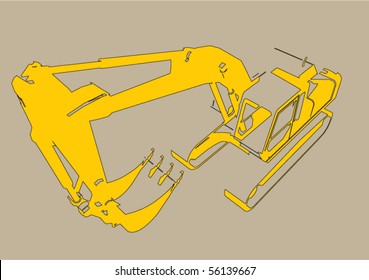 vector grunge excavator