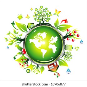 VECTOR grunge fantasy globe and environment background